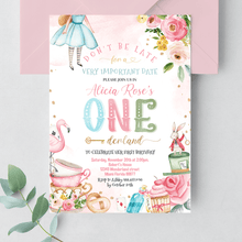  Editable Alice In Onederland Invitation A401