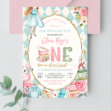  Editable Alice In Onederland Invitation A601