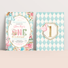 Editable Alice In Onederland Invitation A601
