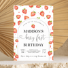 Editable Berry First Birthday Invitation Strawberry BF02