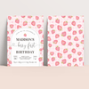 Editable Berry First Birthday Invitation Strawberry BF03