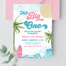  Editable Girl The Big One Surfing Invitation BO2