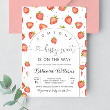  Editable Strawberry Shower Baby Shower Invitation BS02