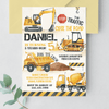 Editable Construction Birthday Invitation C002