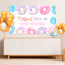  Editable Donut Grow Up Birthday Backdrop D006