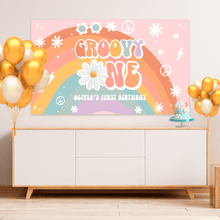  Editable Groovy ONE Birthday Backdrop G101