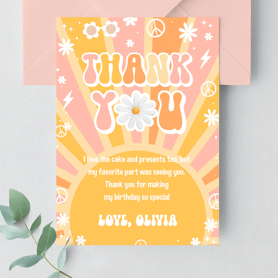 Editable Groovy Thank you card G114