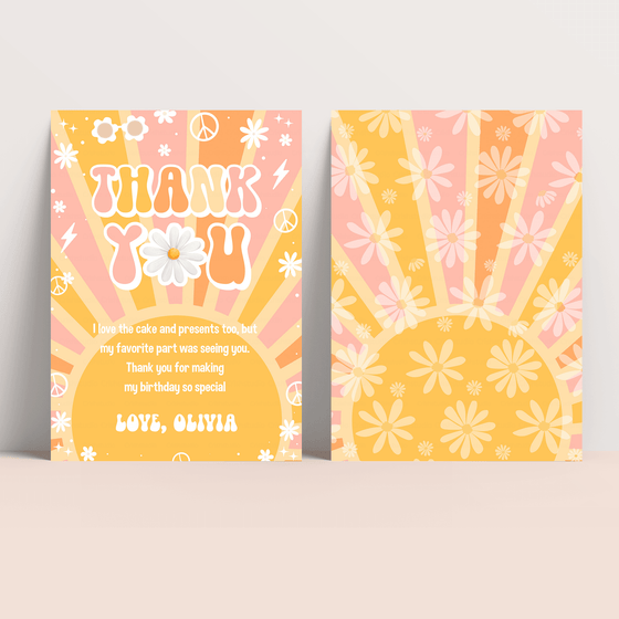 Editable Groovy Thank you card G114