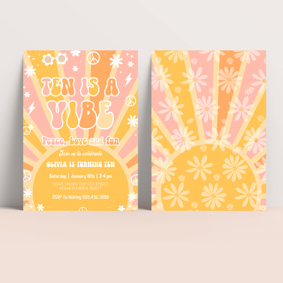 Editable Groovy Birthday Invitation G117