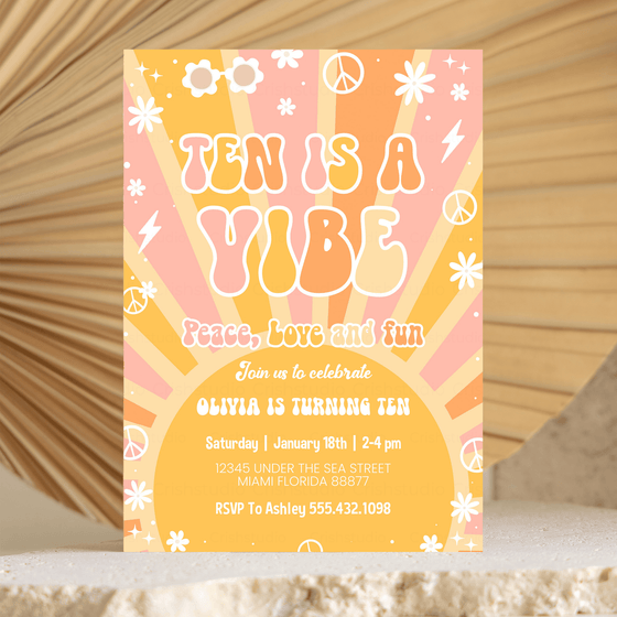Editable Groovy Birthday Invitation G117
