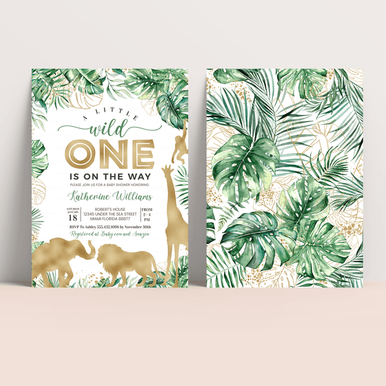 Editable Safari Baby Shower Invitation J101