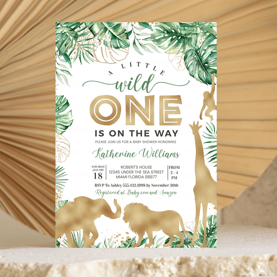 Editable Safari Baby Shower Invitation J101