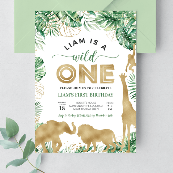 Editable Wild One Birthday Invitation J01