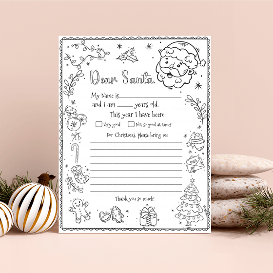 Letter To Santa Printable Coloring LTS101