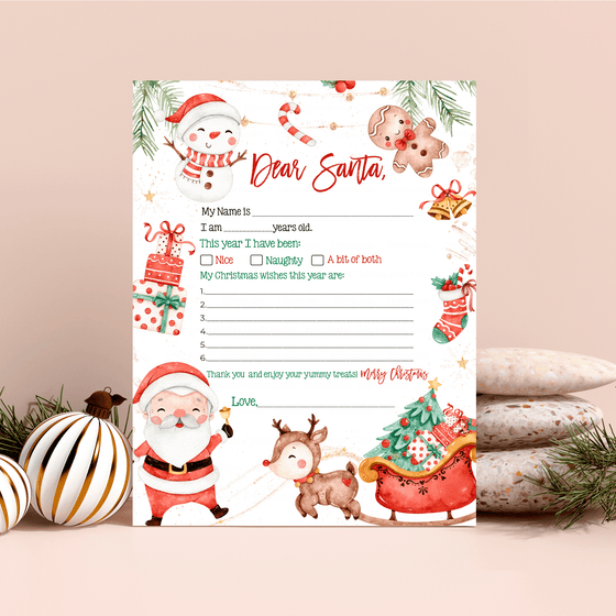 Letter To Santa Printable Easy To Print LTS01