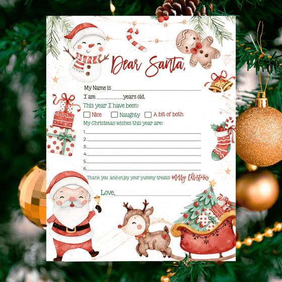 Letter To Santa Printable Easy To Print LTS01