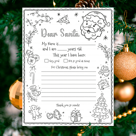 Letter To Santa Printable Coloring LTS101