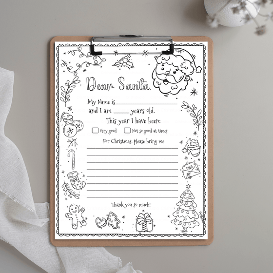 Letter To Santa Printable Coloring LTS101