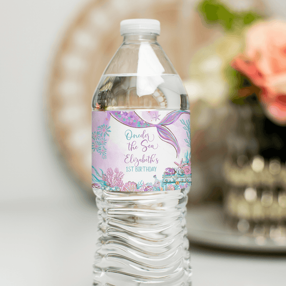 Editable Oneder The Sea Water Bottle Labels M101
