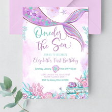  Editable Oneder the Sea Mermaid Invitation M101