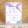 Editable Oneder the Sea Mermaid Invitation M101
