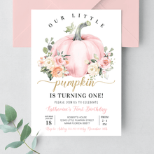  Editable Our Little Pumpkin Birthday Invitation PB102