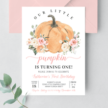  Editable Our Little Pumpkin Birthday Invitation PB103
