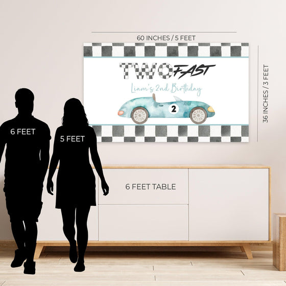 Editable Two Fast Birthday Backdrop R102