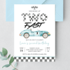 Editable TWO Fast Birthday Invitation Race Car R102