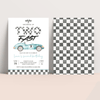 Editable TWO Fast Birthday Invitation Race Car R102
