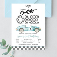  Editable Fast ONE Birthday Invitation R202