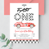 Editable Fast ONE Birthday Invitation R303