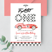 Editable Fast ONE Birthday Invitation R303