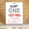 Editable Fast ONE Birthday Invitation R303