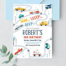  Editable Transportation Birthday Invitation T001