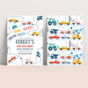 Editable Transportation Birthday Invitation T001