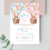 Editable Teddy Bear Gender Reveal Invitation T701