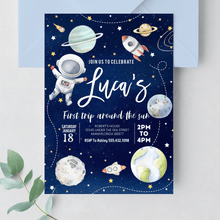  Editable First Trip Around the Sun Outer Space Invitation TA03
