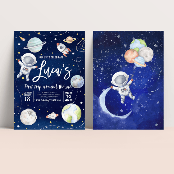 Editable First Trip Around The Sun Birthday Package TA03