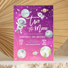 Editable Two The Moon Girl Birthday Invitation TM02