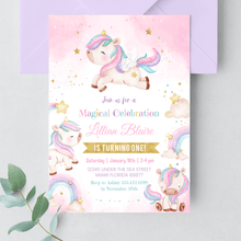  Editable Unicorn Birthday Invitation UN101
