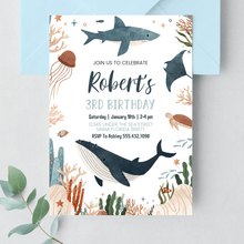  Editable Under The Sea 1st Birthday Invitation US01