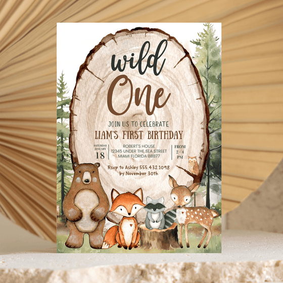 Editable Wild One Birthday Invitation W201