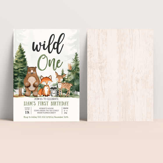 Editable Wild One Invitation W301