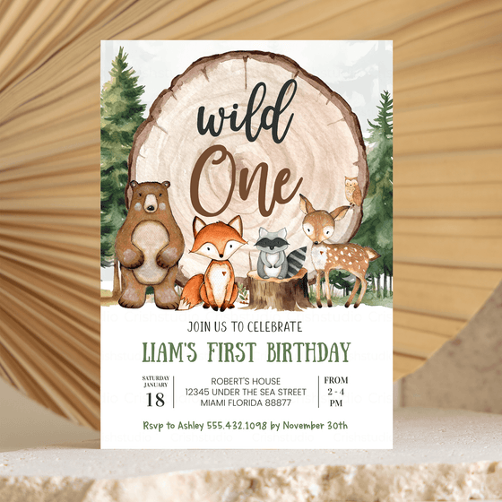 Editable Wild One Invitation W401
