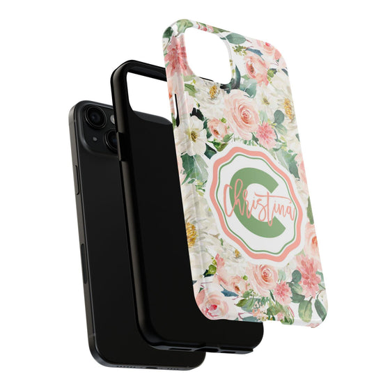 Personalized Floral Phone Case - Custom Tough Case with Name - PC025