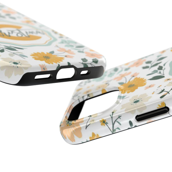 Personalized Floral Tough Phone Case - Custom Name Design - PC007