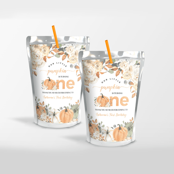 Editable Our Little Pumpkin Juice Label PB001