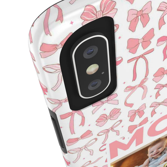 Personalized Mom Photo Collage Phone Case - Bow Design -PC015