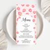 Editable Berry First Birthday Menu Template Strawberry BF03